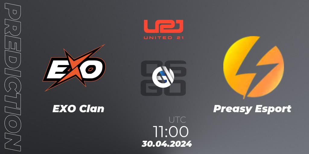 EXO Clan - Preasy Esport: прогноз. 30.04.2024 at 11:00, Counter-Strike (CS2), United21 Season 15