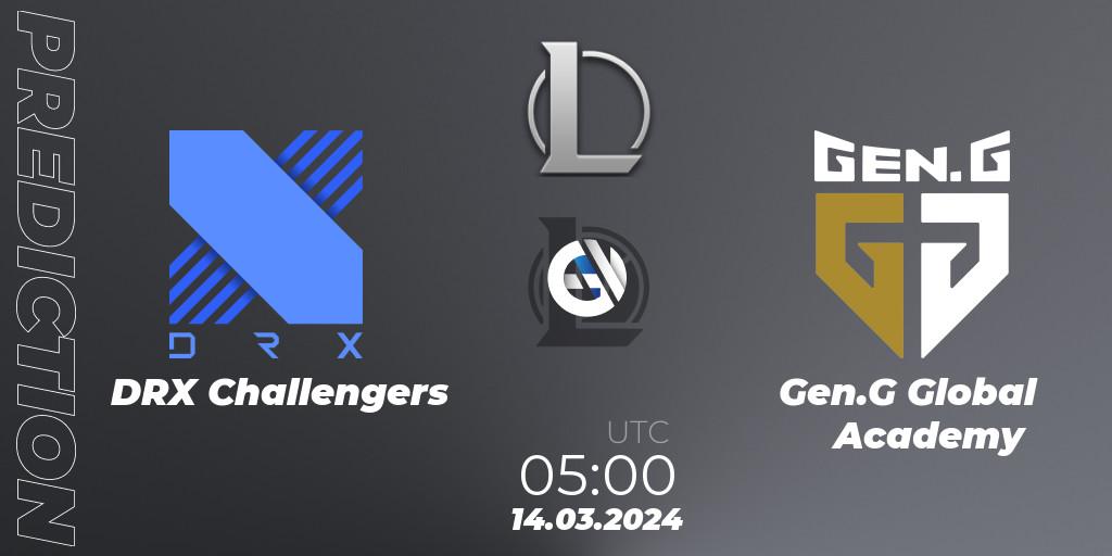 DRX Challengers - Gen.G Global Academy: прогноз. 14.03.24, LoL, LCK Challengers League 2024 Spring - Group Stage
