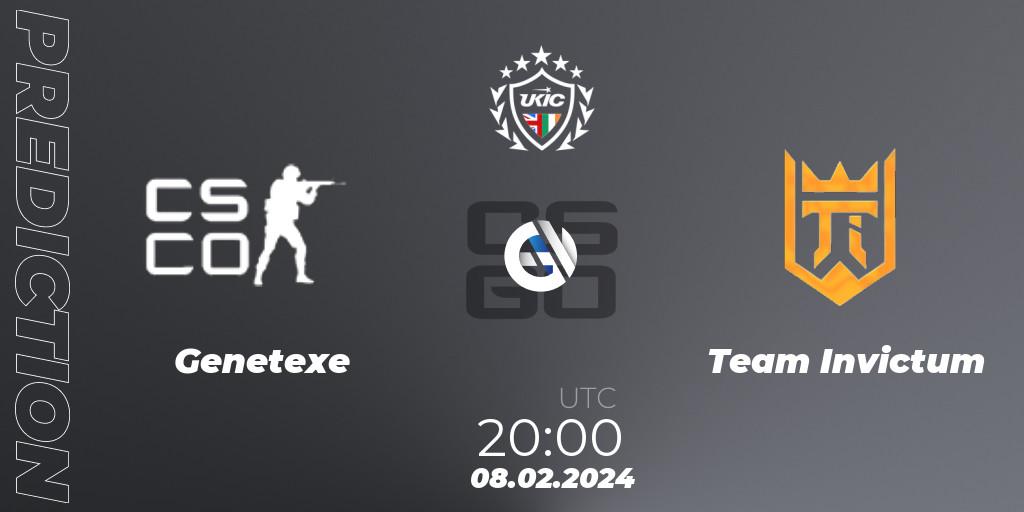 Genetexe - Team Invictum: прогноз. 08.02.2024 at 20:00, Counter-Strike (CS2), UKIC League Season 1: Division 1