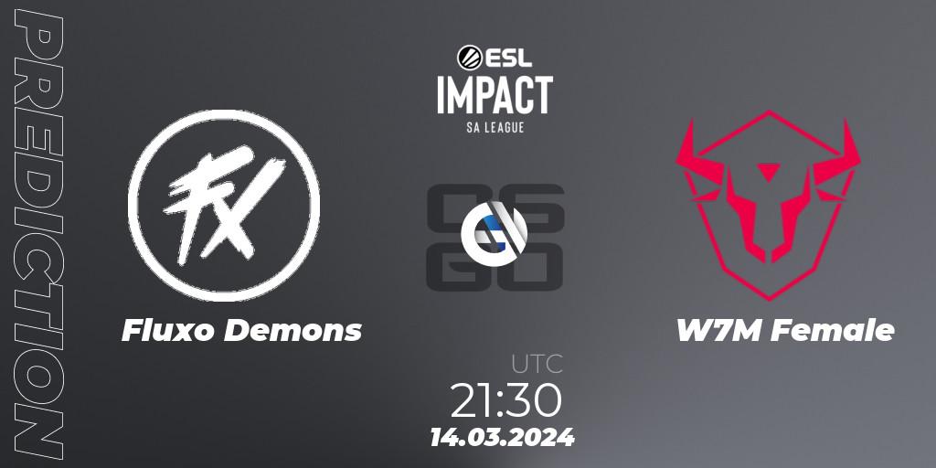 Fluxo Demons - W7M Female: прогноз. 14.03.24, CS2 (CS:GO), ESL Impact League Season 5: South America