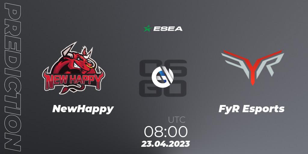 NewHappy - FyR Esports: прогноз. 23.04.2023 at 08:00, Counter-Strike (CS2), ESEA Cash Cup: Asia - Spring 2023 #3