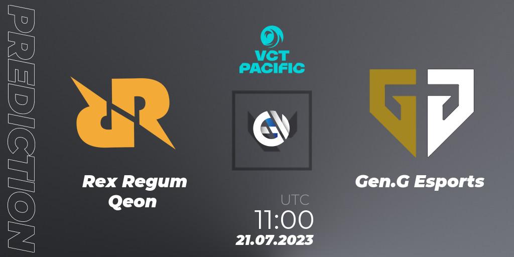 Rex Regum Qeon - Gen.G Esports: прогноз. 21.07.23, VALORANT, VALORANT Champions Tour 2023: Pacific Last Chance Qualifier
