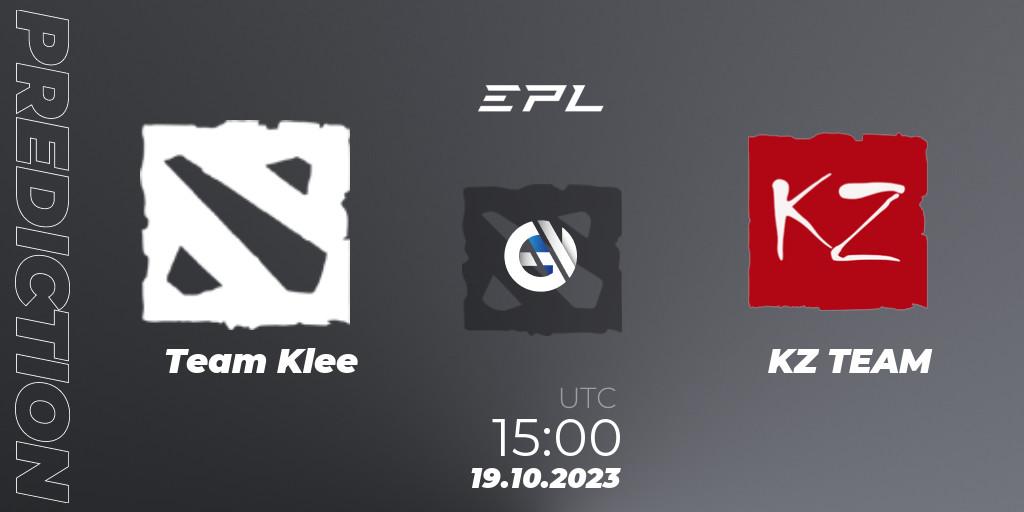 Team Klee - KZ TEAM: прогноз. 19.10.2023 at 15:00, Dota 2, European Pro League Season 13