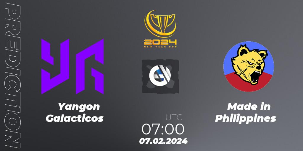 Yangon Galacticos - Made in Philippines: прогноз. 07.02.2024 at 07:06, Dota 2, New Year Cup 2024