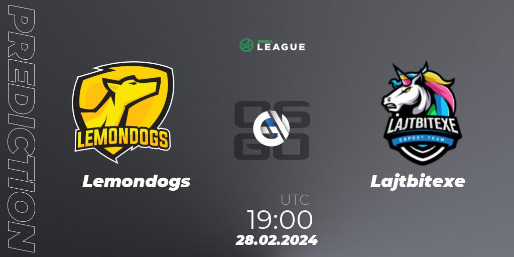 Lemondogs - Lajtbitexe: прогноз. 28.02.2024 at 19:00, Counter-Strike (CS2), ESEA Season 48: Advanced Division - Europe