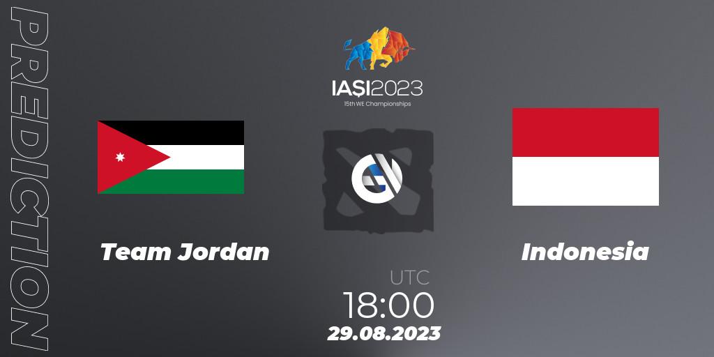 Team Jordan - Indonesia: прогноз. 29.08.2023 at 18:51, Dota 2, IESF World Championship 2023