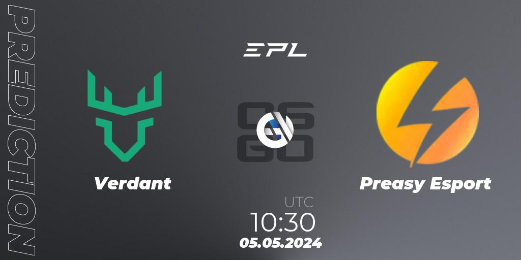 Verdant - Preasy Esport: прогноз. 05.05.2024 at 10:30, Counter-Strike (CS2), European Pro League Season 17: Division 2