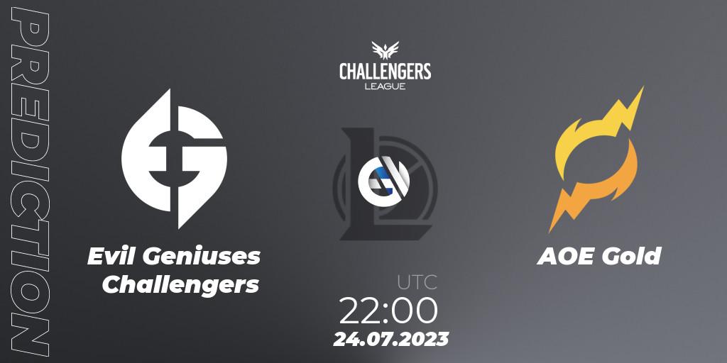 Evil Geniuses Challengers - AOE Gold: прогноз. 25.07.2023 at 22:00, LoL, North American Challengers League 2023 Summer - Playoffs