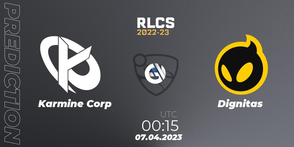 Karmine Corp - Dignitas: прогноз. 06.04.2023 at 22:00, Rocket League, RLCS 2022-23 - Winter Split Major