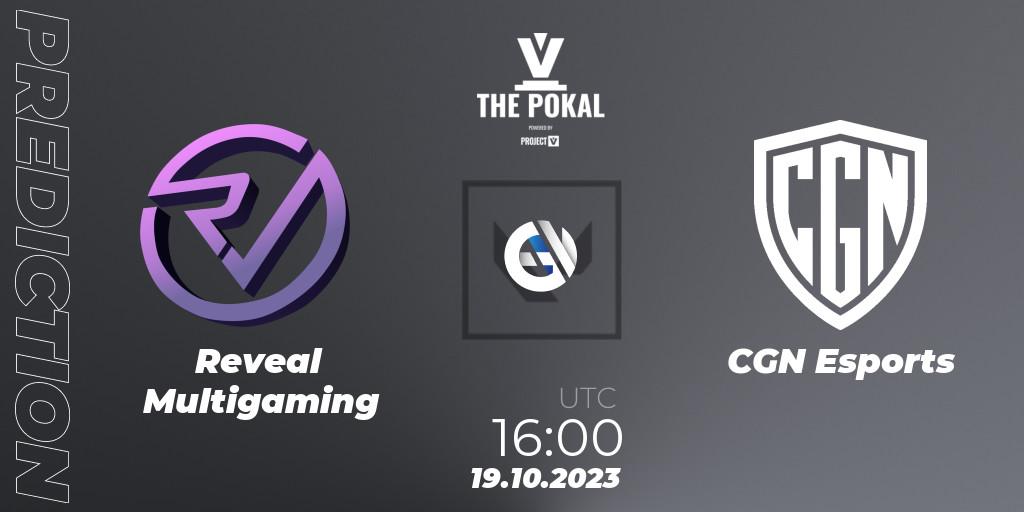 Reveal Multigaming - CGN Esports: прогноз. 19.10.2023 at 16:00, VALORANT, PROJECT V 2023: THE POKAL