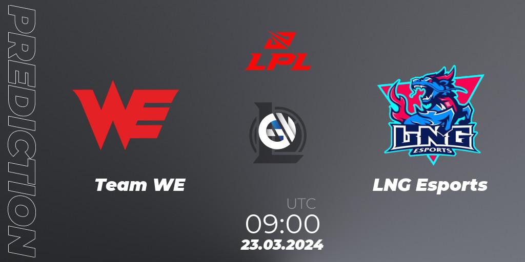 Team WE - LNG Esports: прогноз. 23.03.2024 at 09:00, LoL, LPL Spring 2024 - Group Stage