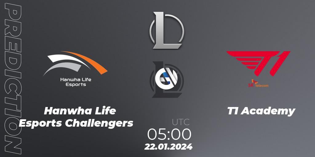Hanwha Life Esports Challengers - T1 Academy: прогноз. 22.01.24, LoL, LCK Challengers League 2024 Spring - Group Stage