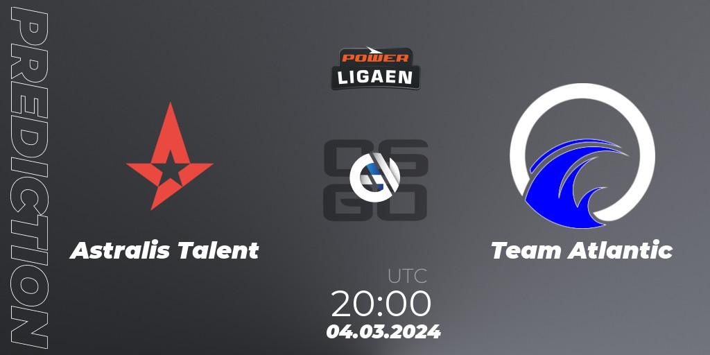 Astralis Talent - Team Atlantic: прогноз. 06.03.24, CS2 (CS:GO), Dust2.dk Ligaen Season 25