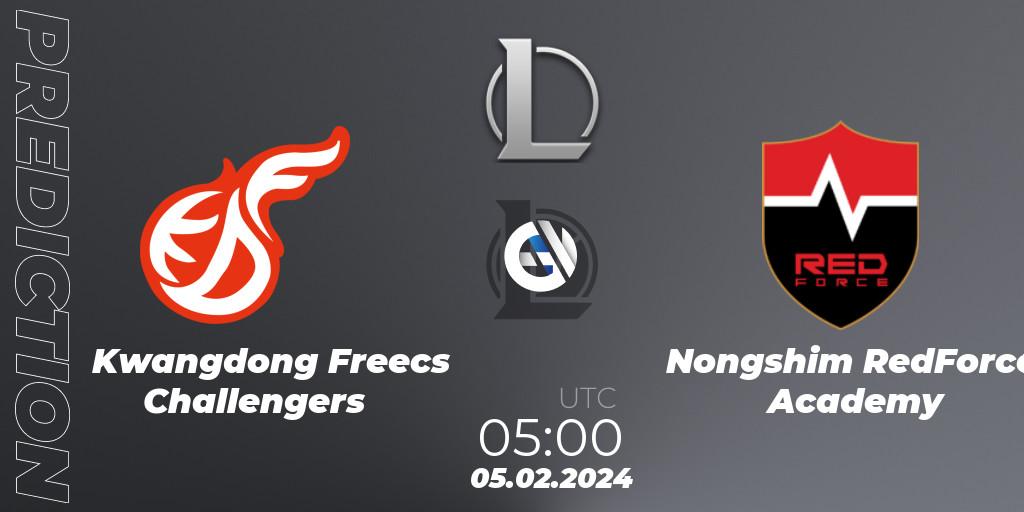 Kwangdong Freecs Challengers - Nongshim RedForce Academy: прогноз. 05.02.24, LoL, LCK Challengers League 2024 Spring - Group Stage