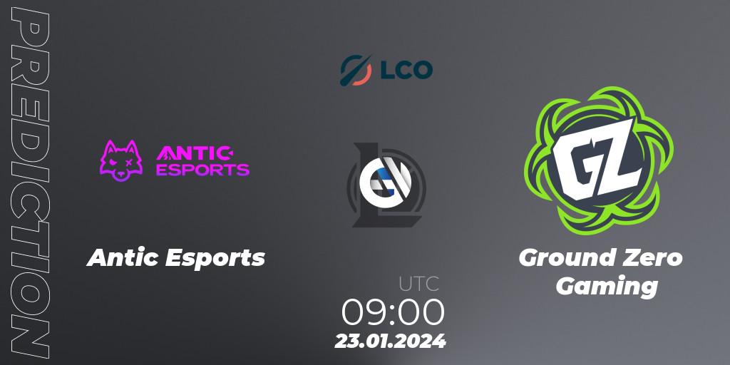 Antic Esports - Ground Zero Gaming: прогноз. 23.01.2024 at 09:00, LoL, LCO Split 1 2024 - Group Stage