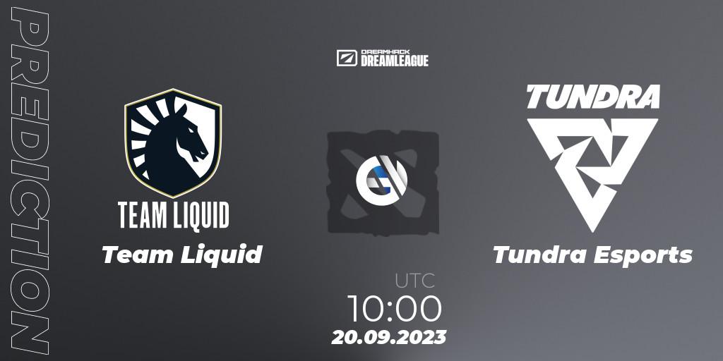 Team Liquid - Tundra Esports: прогноз. 20.09.2023 at 09:59, Dota 2, DreamLeague Season 21