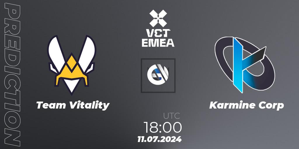 Team Vitality - Karmine Corp: прогноз. 11.07.2024 at 19:00, VALORANT, VALORANT Champions Tour 2024: EMEA League - Stage 2 - Group Stage