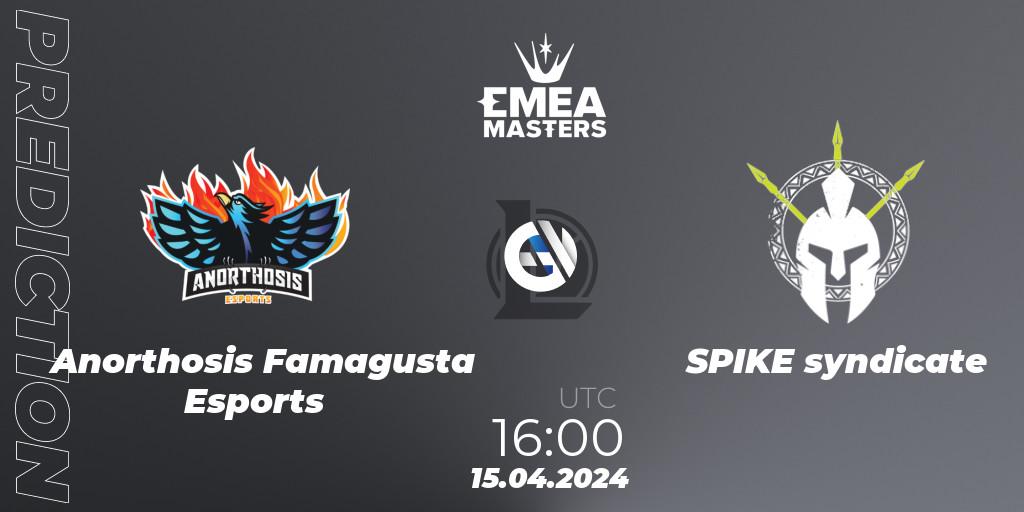 Anorthosis Famagusta Esports - SPIKE syndicate: прогноз. 15.04.2024 at 16:00, LoL, EMEA Masters Spring 2024 - Play-In