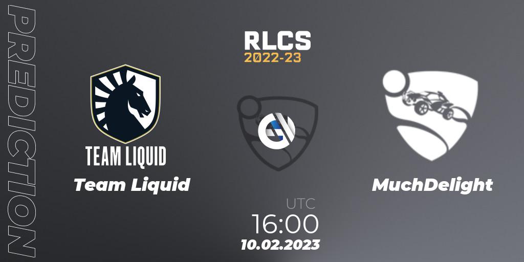 Team Liquid - MuchDelight: прогноз. 10.02.2023 at 16:00, Rocket League, RLCS 2022-23 - Winter: Europe Regional 2 - Winter Cup