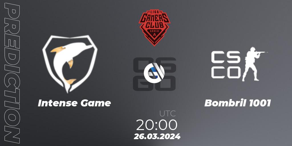 Intense Game - Bombril 1001: прогноз. 26.03.2024 at 20:00, Counter-Strike (CS2), Gamers Club Liga Série A: March 2024