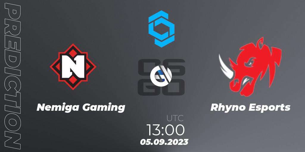 Nemiga Gaming - Rhyno Esports: прогноз. 05.09.2023 at 13:00, Counter-Strike (CS2), CCT East Europe Series #2: Closed Qualifier
