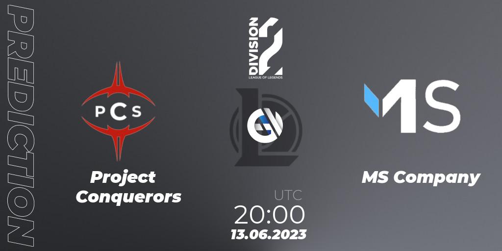 Project Conquerors - MS Company: прогноз. 13.06.23, LoL, LFL Division 2 Summer 2023 - Group Stage
