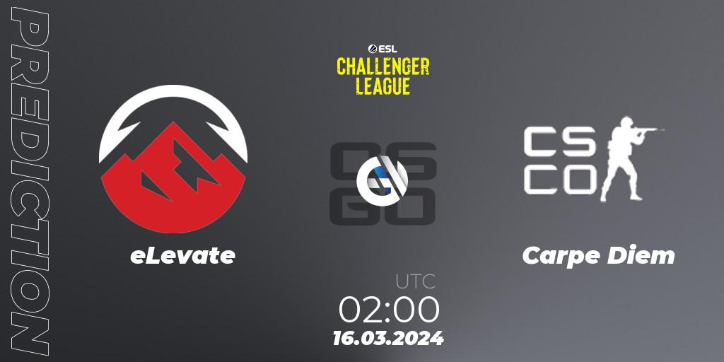 eLevate - Carpe Diem: прогноз. 16.03.2024 at 02:00, Counter-Strike (CS2), ESL Challenger League Season 47: North America