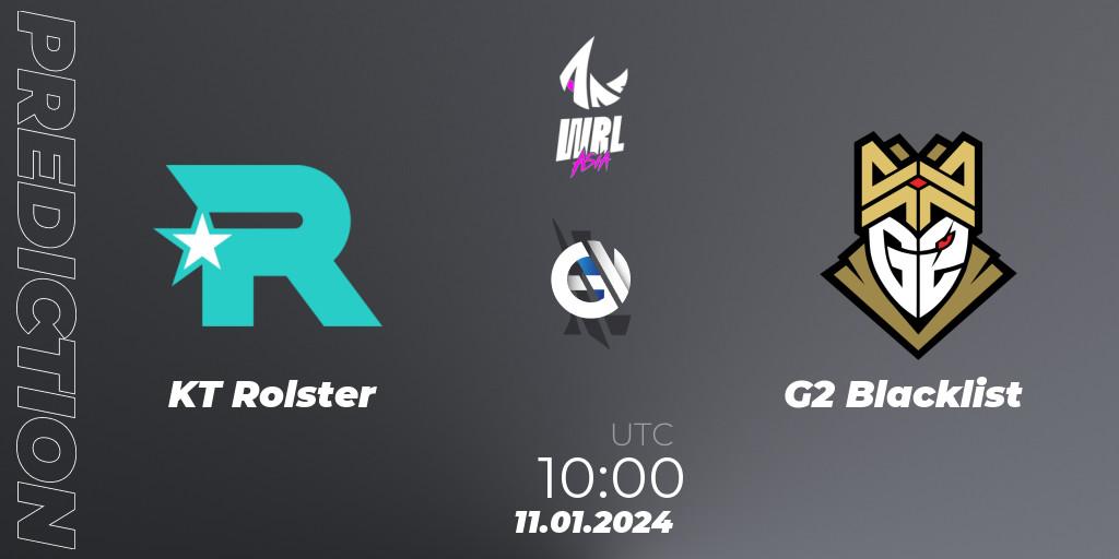 KT Rolster - G2 Blacklist: прогноз. 11.01.2024 at 10:00, Wild Rift, WRL Asia 2023 - Season 2: Asia-Pacific Conference