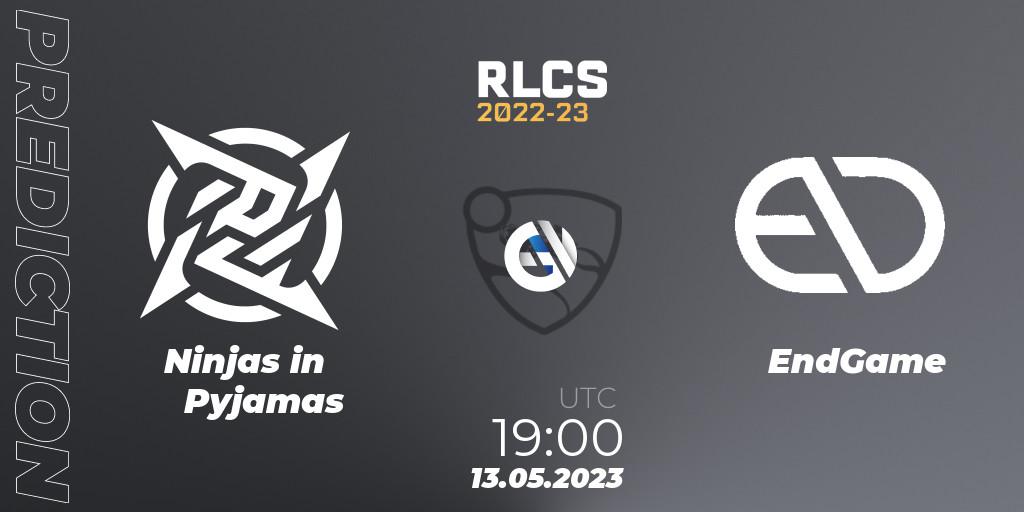 Ninjas in Pyjamas - EndGame: прогноз. 13.05.2023 at 19:45, Rocket League, RLCS 2022-23 - Spring: South America Regional 1 - Spring Open