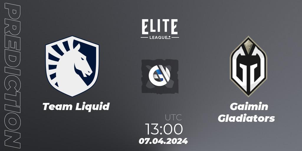 Team Liquid - Gaimin Gladiators: прогноз. 07.04.24, Dota 2, Elite League: Round-Robin Stage