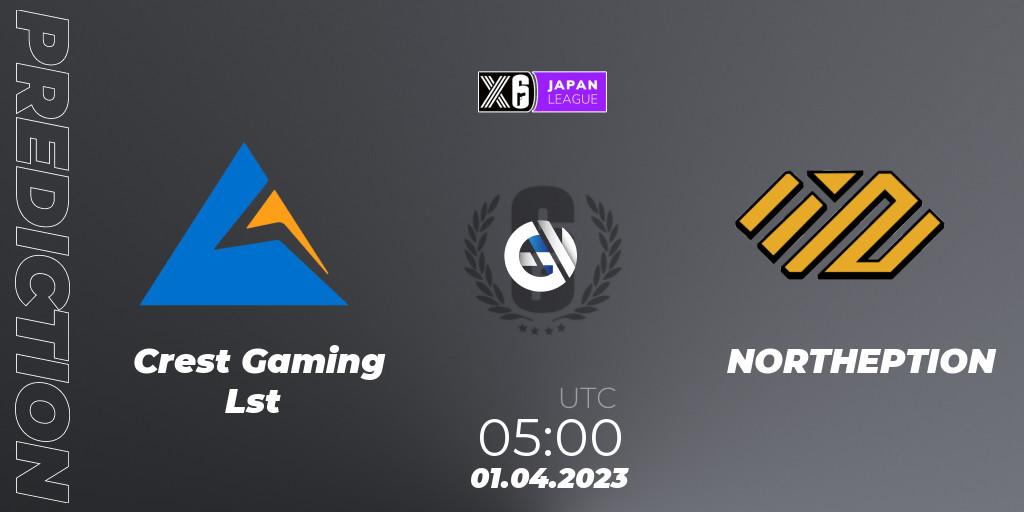 Crest Gaming Lst - NORTHEPTION: прогноз. 01.04.2023 at 05:00, Rainbow Six, Japan League 2023 - Stage 1