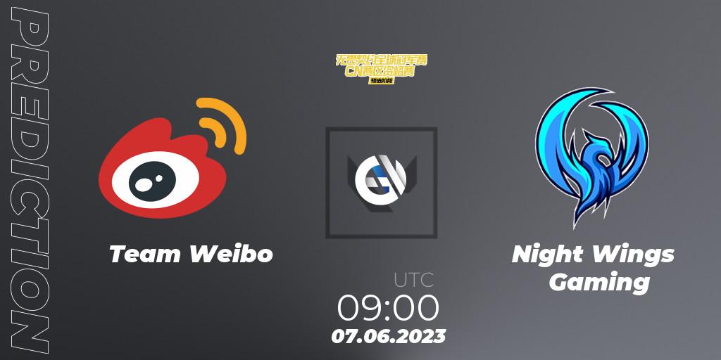 Team Weibo - Night Wings Gaming: прогноз. 07.06.23, VALORANT, VALORANT Champions Tour 2023: China Preliminaries
