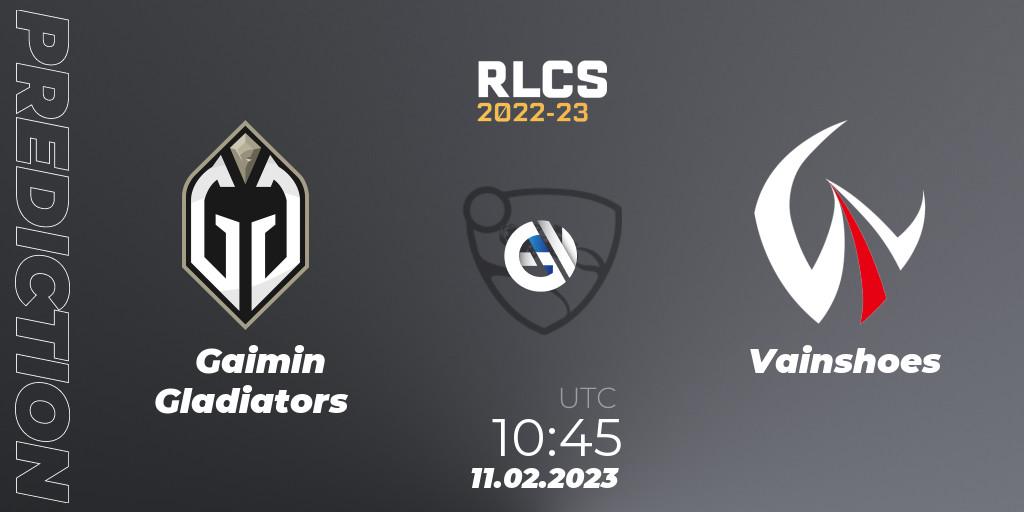 Gaimin Gladiators - Vainshoes: прогноз. 11.02.2023 at 10:45, Rocket League, RLCS 2022-23 - Winter: Asia-Pacific Regional 2 - Winter Cup