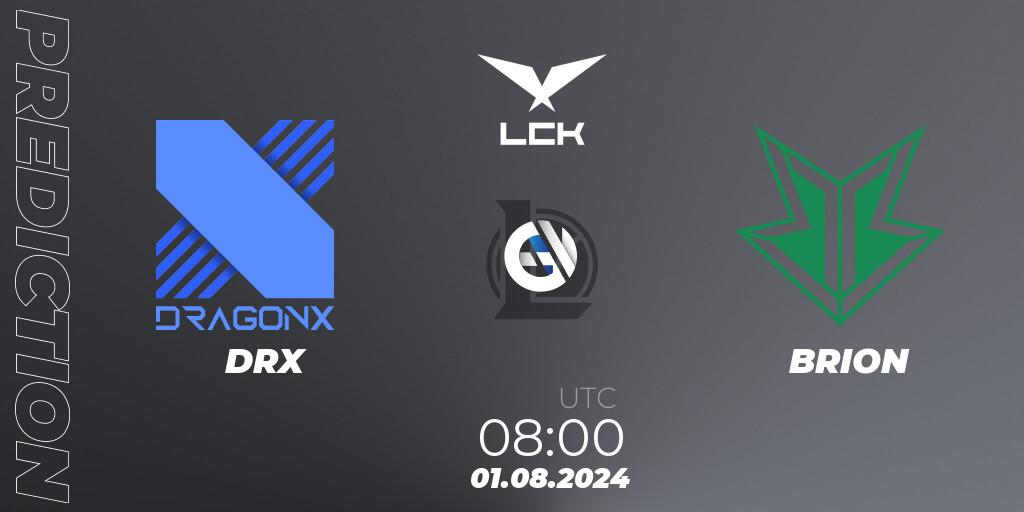 DRX - BRION: прогноз. 01.08.2024 at 08:00, LoL, LCK Summer 2024 Group Stage