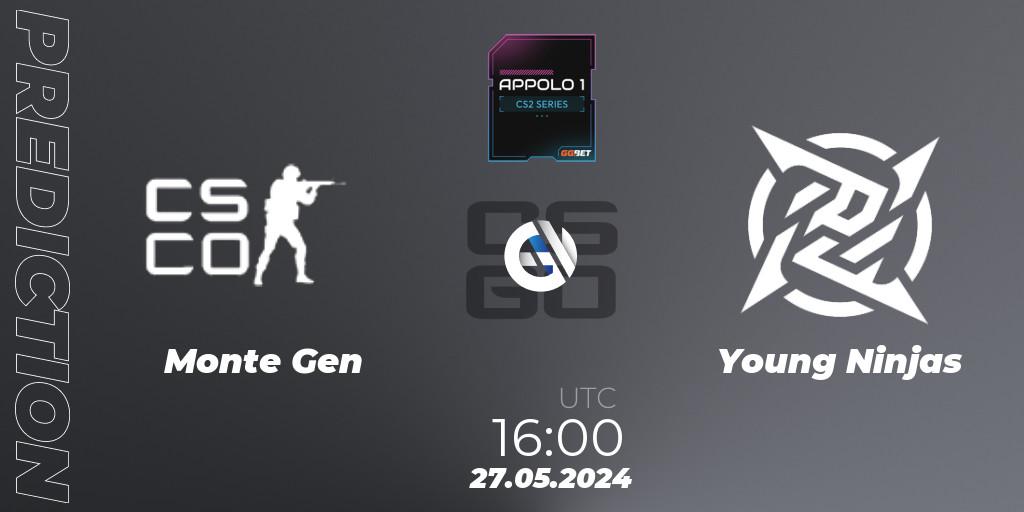 Monte Gen - Young Ninjas: прогноз. 27.05.2024 at 16:00, Counter-Strike (CS2), Appolo1 Series: Phase 2