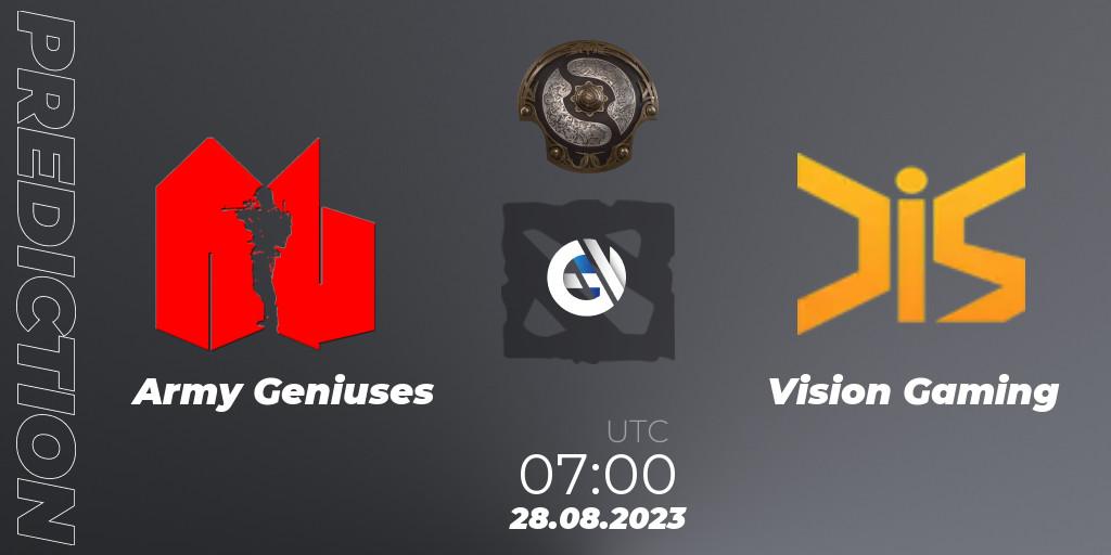 Army Geniuses - Vision Gaming: прогноз. 28.08.23, Dota 2, The International 2023 - Southeast Asia Qualifier