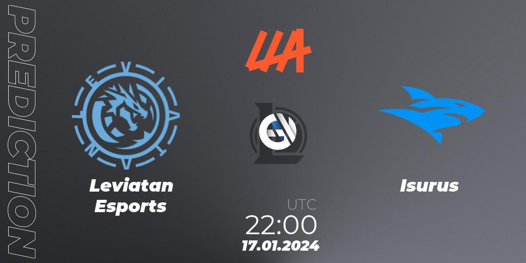 Leviatan Esports - Isurus: прогноз. 17.01.2024 at 22:00, LoL, LLA 2024 Opening Group Stage