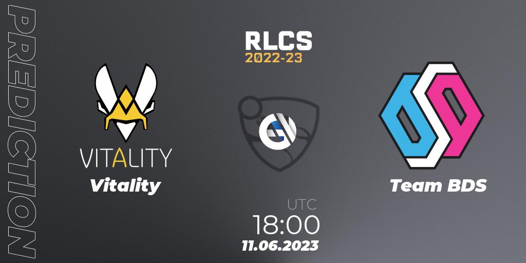 Vitality - Team BDS: прогноз. 11.06.2023 at 18:00, Rocket League, RLCS 2022-23 - Spring: Europe Regional 3 - Spring Invitational
