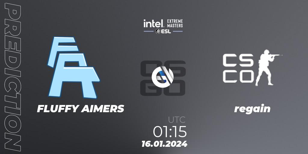 FLUFFY AIMERS - regain: прогноз. 16.01.2024 at 01:15, Counter-Strike (CS2), Intel Extreme Masters China 2024: North American Open Qualifier #1