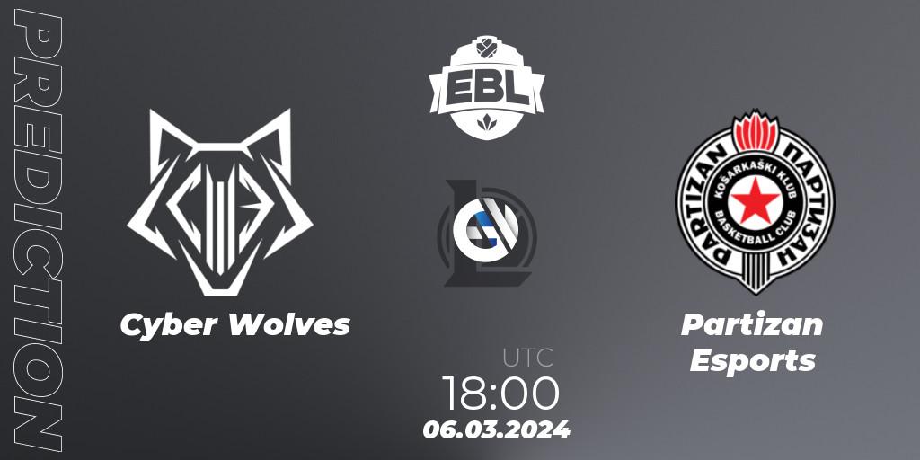 Cyber Wolves - Partizan Esports: прогноз. 06.03.2024 at 18:00, LoL, Esports Balkan League Season 14