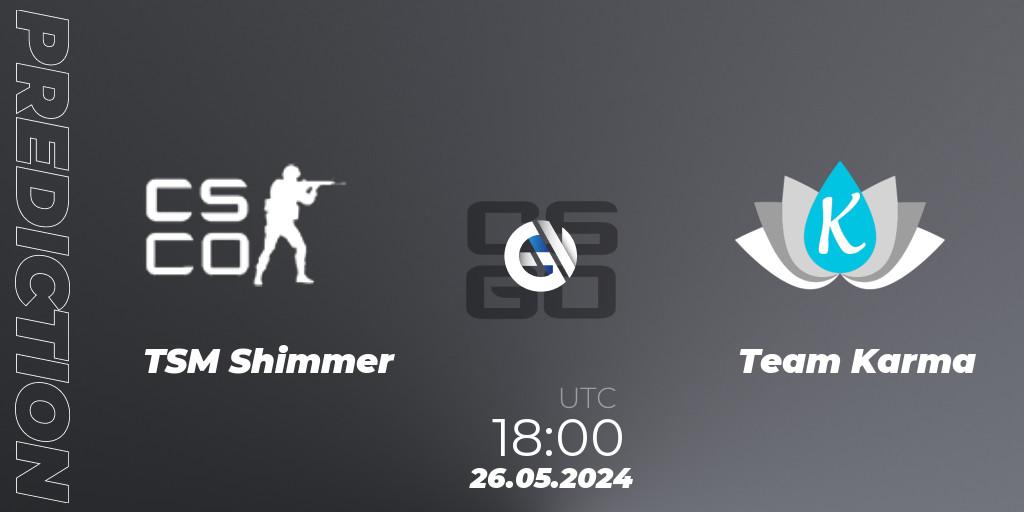 TSM Shimmer - Team Karma: прогноз. 26.05.2024 at 18:40, Counter-Strike (CS2), Thunderpick World Championship 2024 NA Fe Closed Qualifier