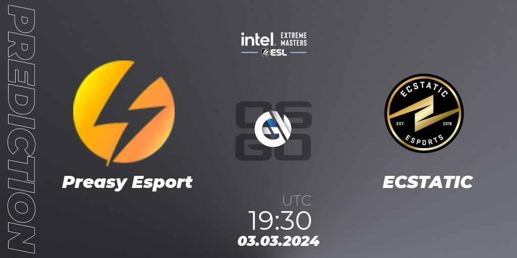 Preasy Esport - ECSTATIC: прогноз. 03.03.2024 at 19:15, Counter-Strike (CS2), Intel Extreme Masters Dallas 2024: European Open Qualifier #1