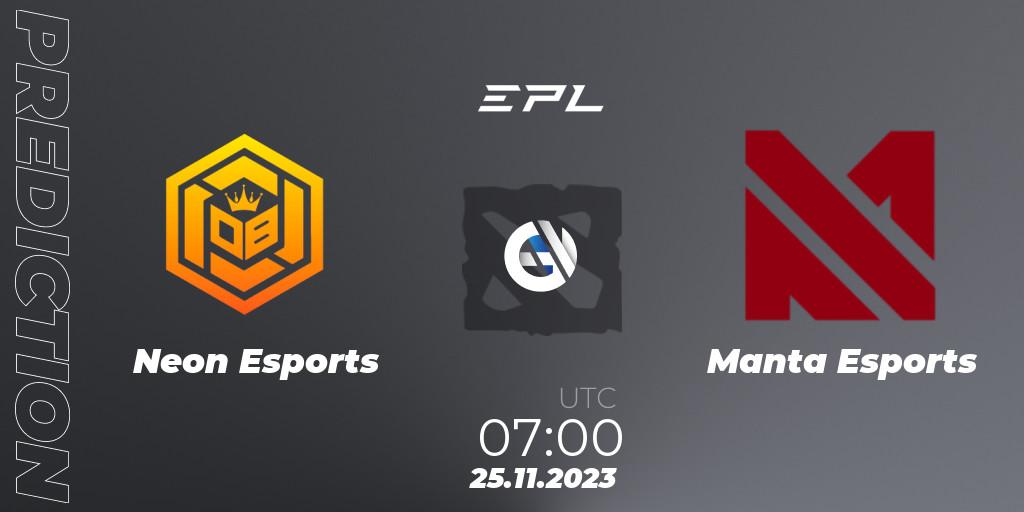 Neon Esports - Manta Esports: прогноз. 25.11.2023 at 07:30, Dota 2, EPL World Series: Southeast Asia Season 1