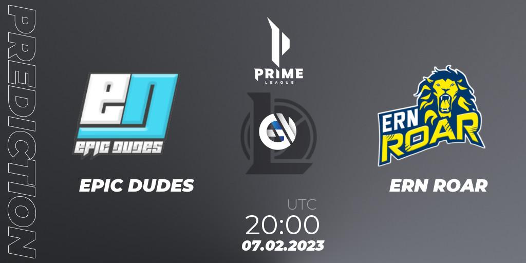 EPIC DUDES - ERN ROAR: прогноз. 07.02.23, LoL, Prime League 2nd Division Spring 2023 - Group Stage