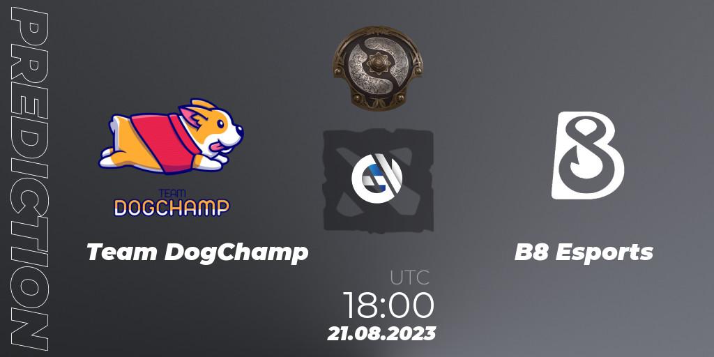Team DogChamp - B8 Esports: прогноз. 21.08.2023 at 18:05, Dota 2, The International 2023 - North America Qualifier
