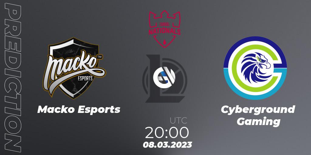 Macko Esports - Cyberground Gaming: прогноз. 08.03.2023 at 20:00, LoL, PG Nationals Spring 2023 - Group Stage