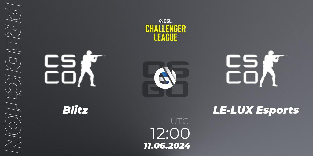Blitz - LE-LUX Esports: прогноз. 11.06.2024 at 12:00, Counter-Strike (CS2), ESL Challenger League Season 47 Relegation: Oceania