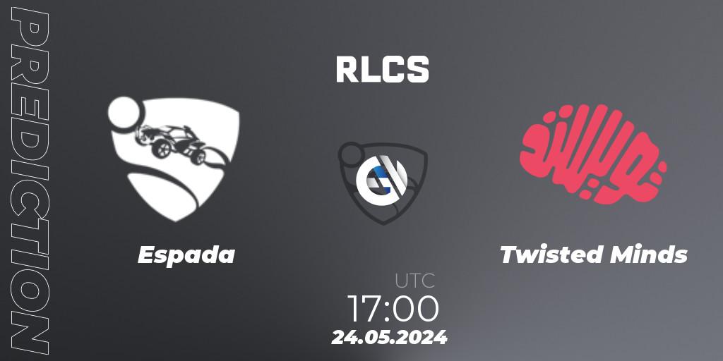 Espada - Twisted Minds: прогноз. 24.05.2024 at 17:00, Rocket League, RLCS 2024 - Major 2: MENA Open Qualifier 6