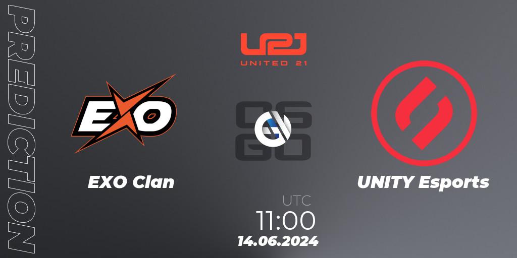 EXO Clan - UNITY Esports: прогноз. 14.06.2024 at 11:00, Counter-Strike (CS2), United21 Season 16