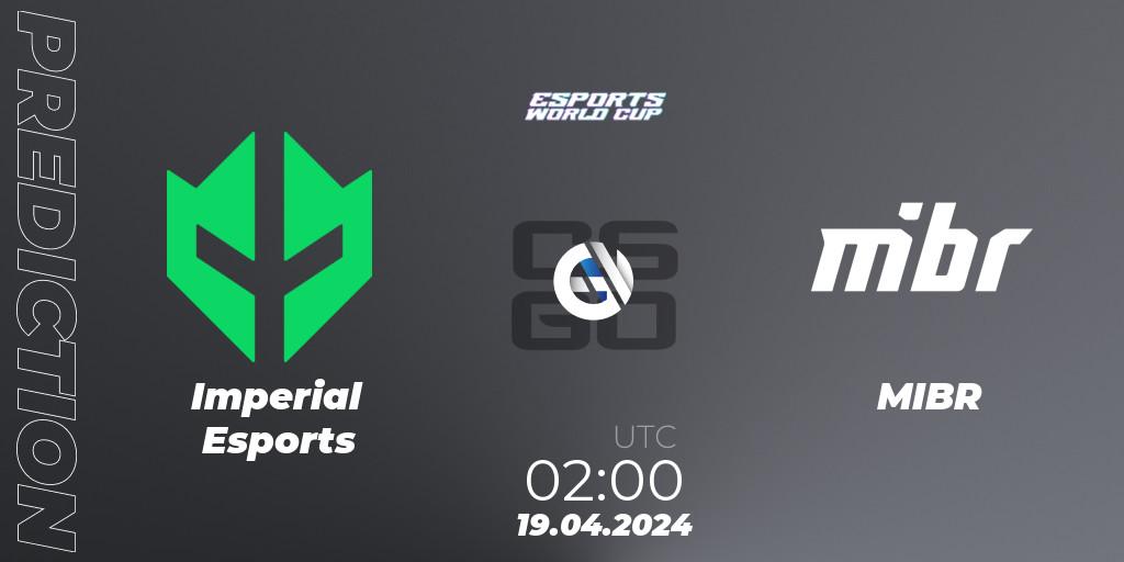 Imperial Esports - MIBR: прогноз. 19.04.2024 at 02:10, Counter-Strike (CS2), Esports World Cup 2024: South American Closed Qualifier